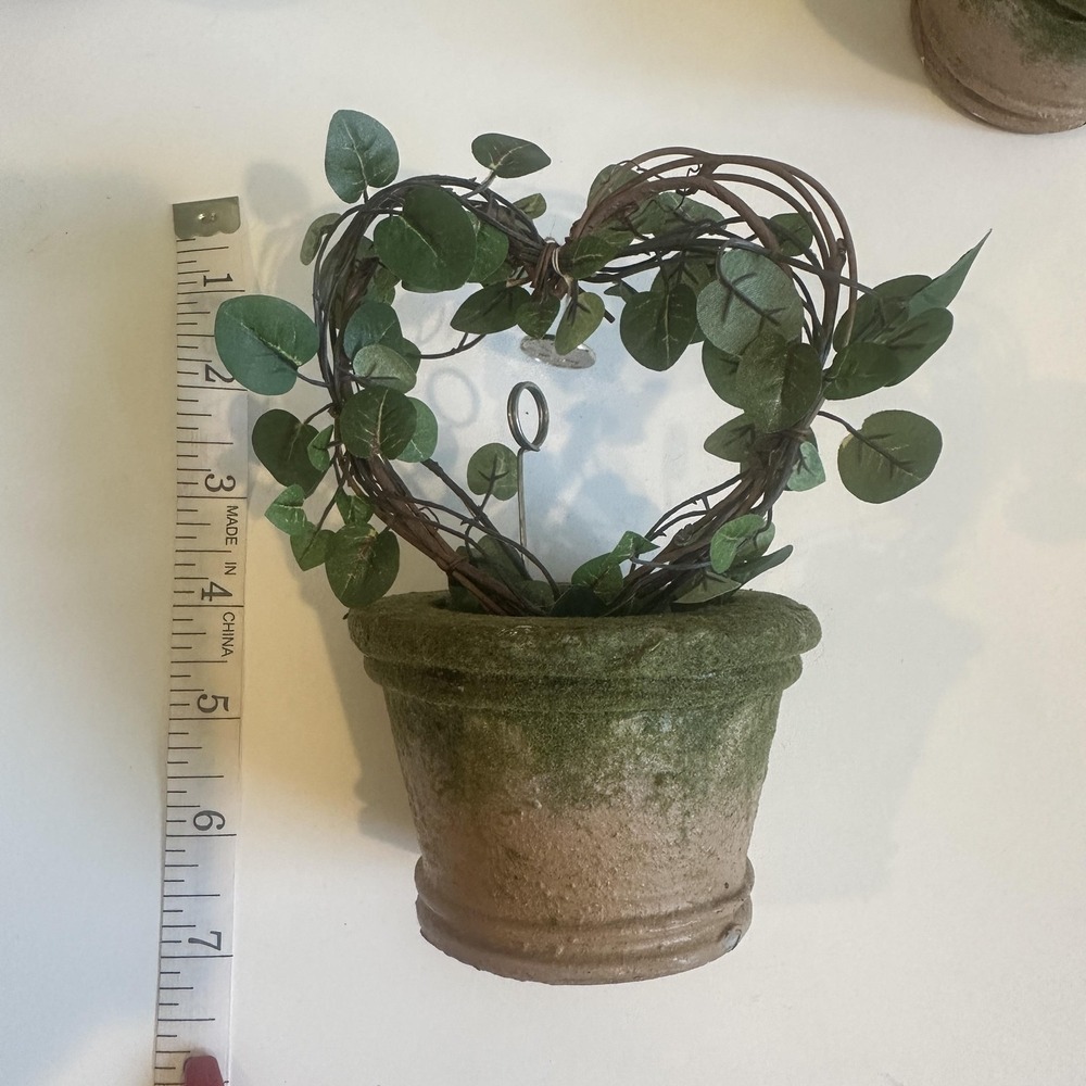 LL Collection Heart Topiary Set Of 3 In Pots 7 Inch Green Leaf Table Decor - Picture 6 of 9